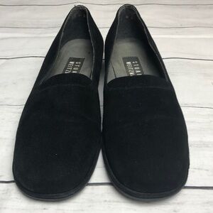 Stuart Weitzman Black Suede Loafers Sz 5w